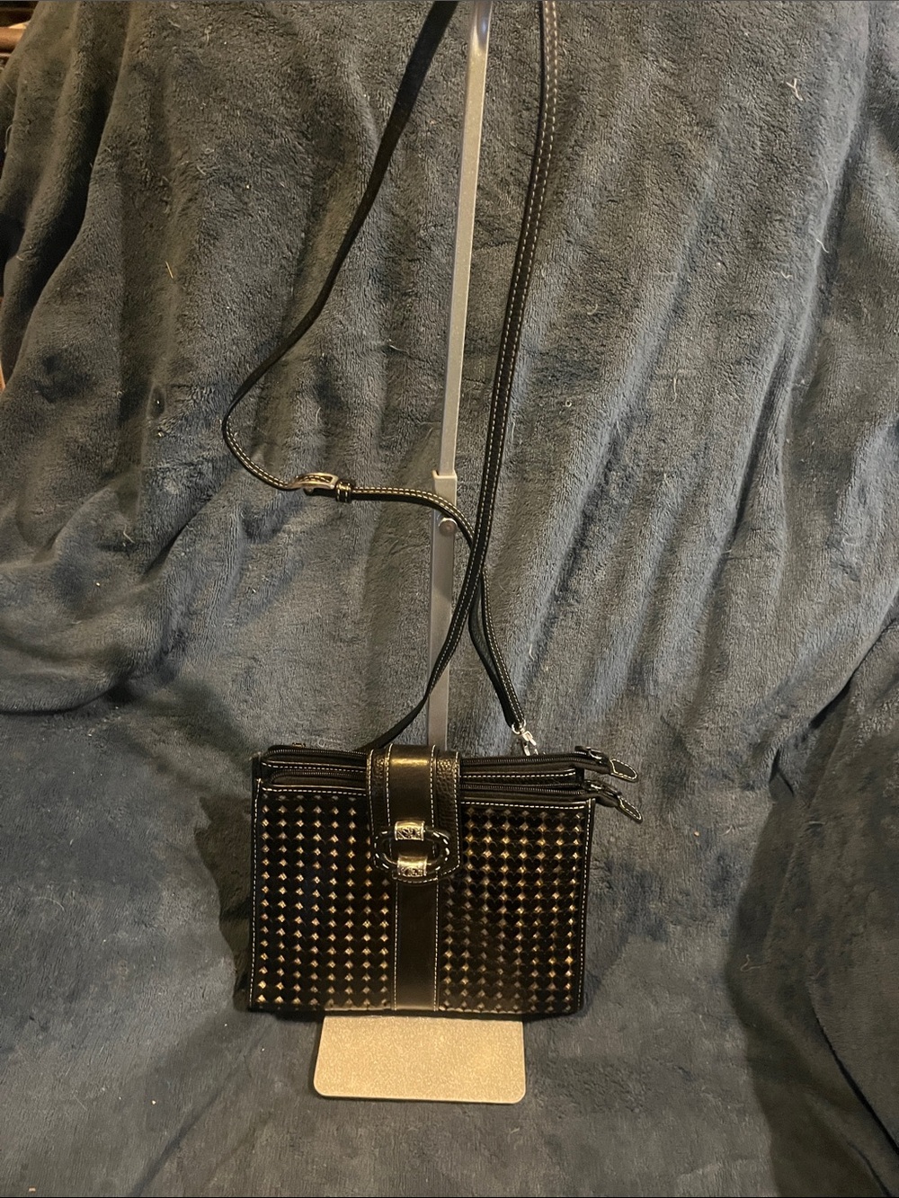 Vintage Brighton Black cutout hearts Crossbody organizer Bag